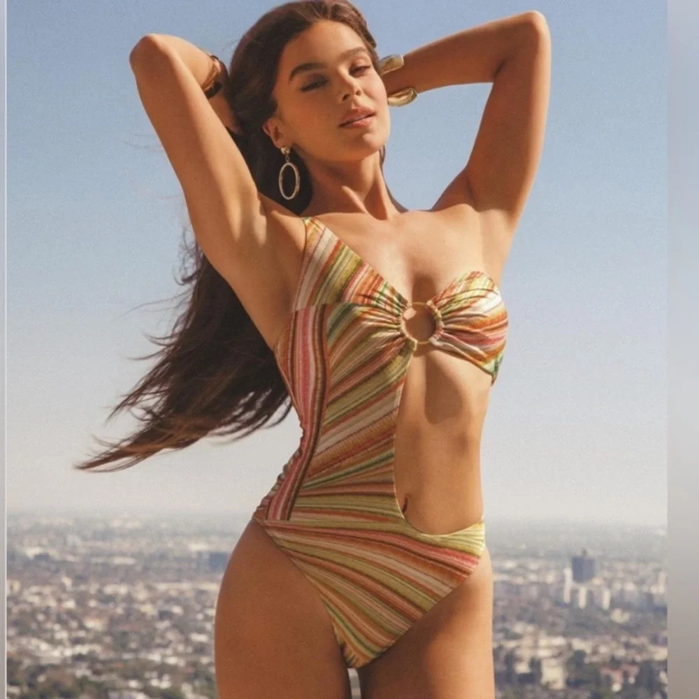 Frankie's Bikinis Multicolor Striped One Piece